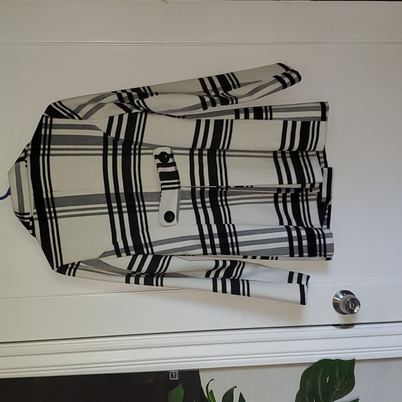 Pea Coat bl/w Modern Plaid - Picture 2 of 7